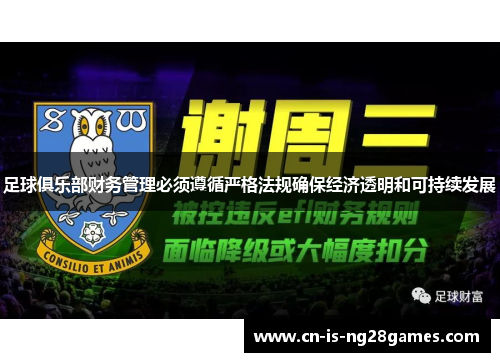 足球俱乐部财务管理必须遵循严格法规确保经济透明和可持续发展 足球俱乐部财务管理必须遵循严格法规确保经济透明和可持续发展